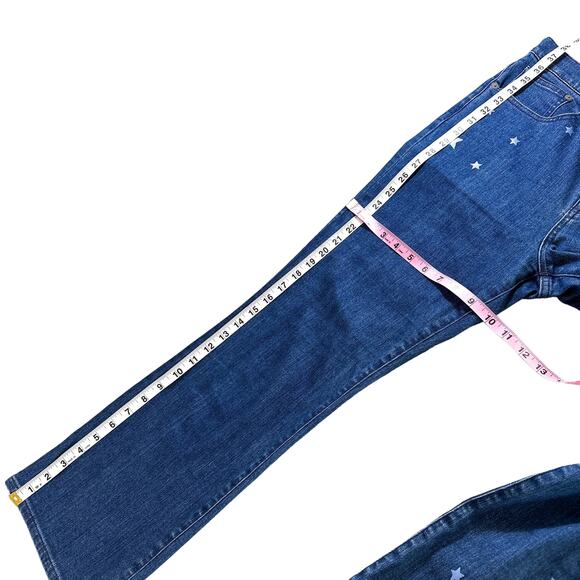 Madewell Cali Demi-Boot Jeans Star Mini Flare High Rise Cropped Jeans Blue 28 - Picture 15 of 16